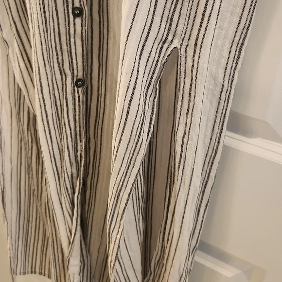 Reformation Striped Linen Dress Size Medium Without Belt - Picture 6 of 9